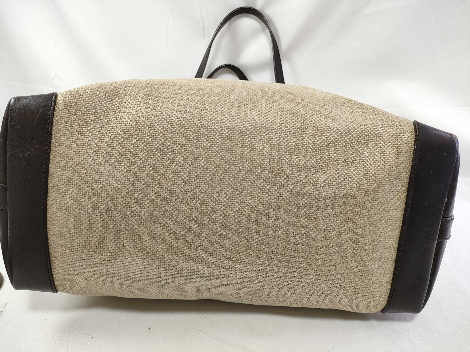 GUCCI Craft Canvas and Leather Tote Bag, Beige and Brown, 247209