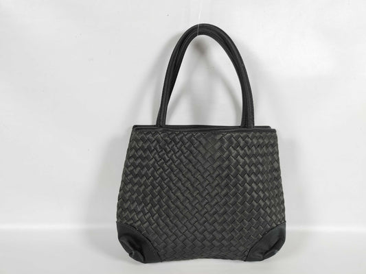 BOTTEGA VENETA Intrecciato Satin Mini Handbag in Black
