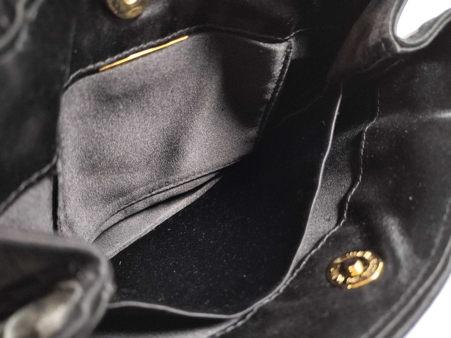 BOTTEGA VENETA Intrecciato Satin Mini Handbag in Black