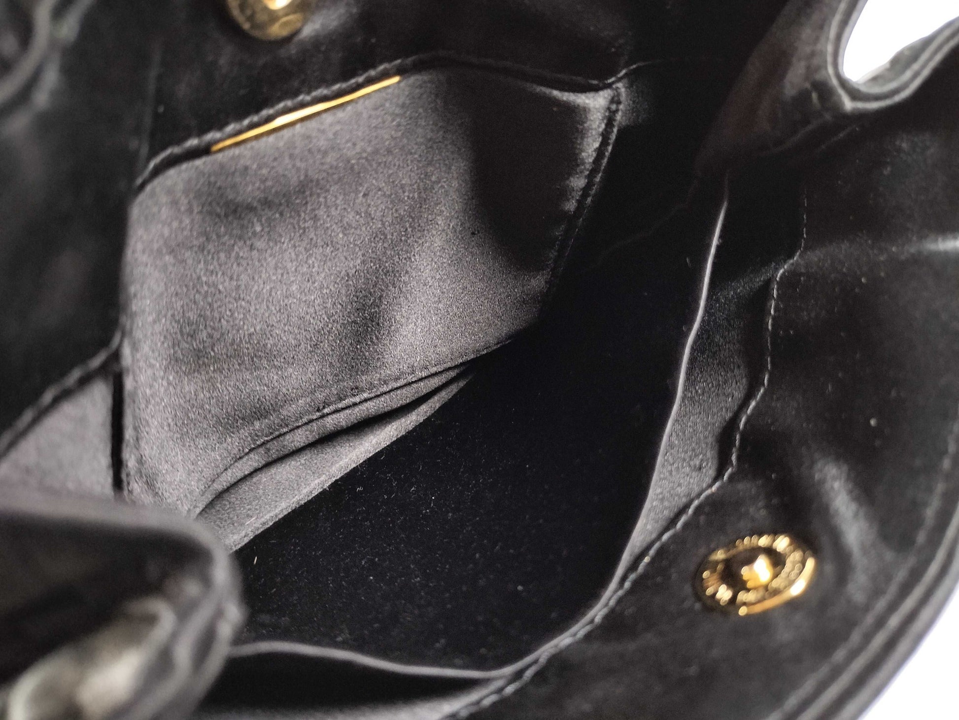BOTTEGA VENETA Intrecciato Satin Mini Handbag in Black