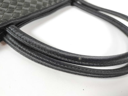 BOTTEGA VENETA Intrecciato Satin Mini Handbag in Black