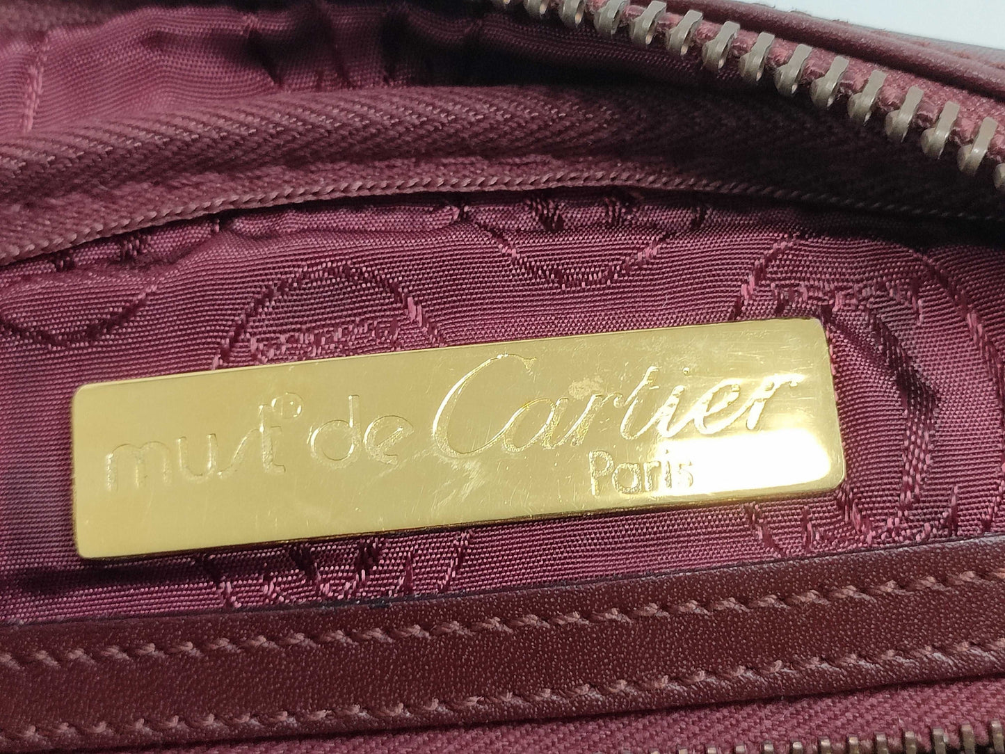 Cartier Must Cartier Must Line Leather Shoulder Bag Bordeaux Shoulder Bag
