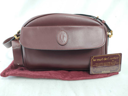 Cartier Must Cartier Must Line Leather Shoulder Bag Bordeaux Shoulder Bag