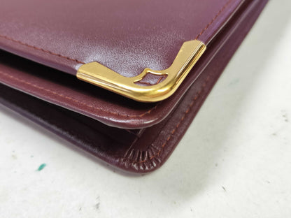 Cartier Must Cartier Second Bag Clutch Bag Must Leather Bordeaux Second Bag