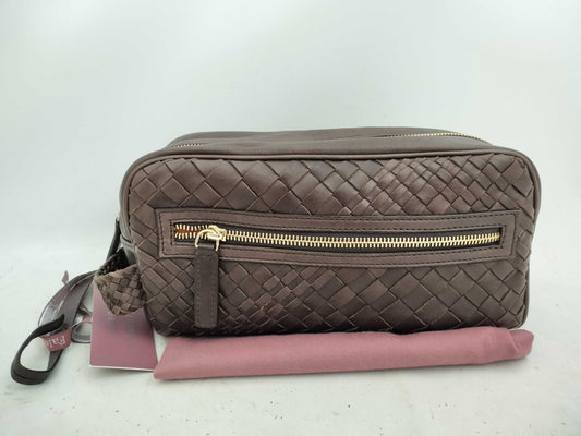 BOTTEGA VENETA Intrecciato Falorni Leather Second Bag, Brown