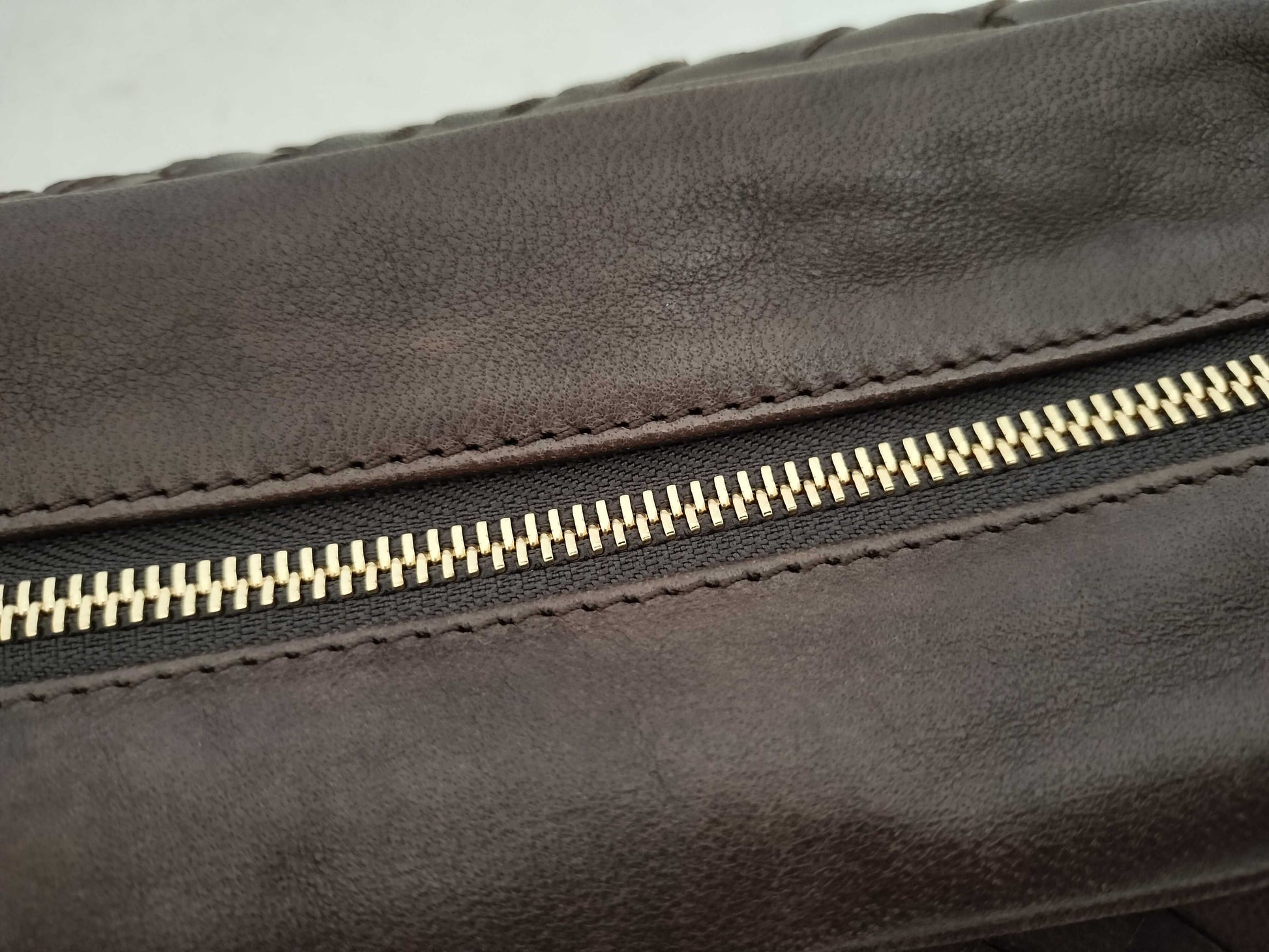 BOTTEGA VENETA Intrecciato Falorni Leather Second Bag, Brown