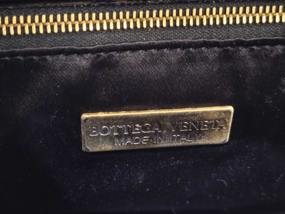 BOTTEGA VENETA Intrecciato Leather Handbag in Black