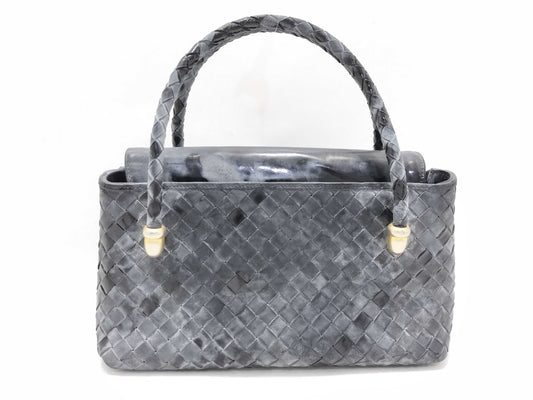 BOTTEGA VENETA Intrecciato Leather Handbag in Black