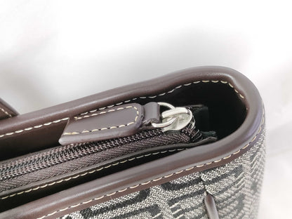 BALENCIAGA Canvas and Leather Handbag Brown and Black Tote Bag