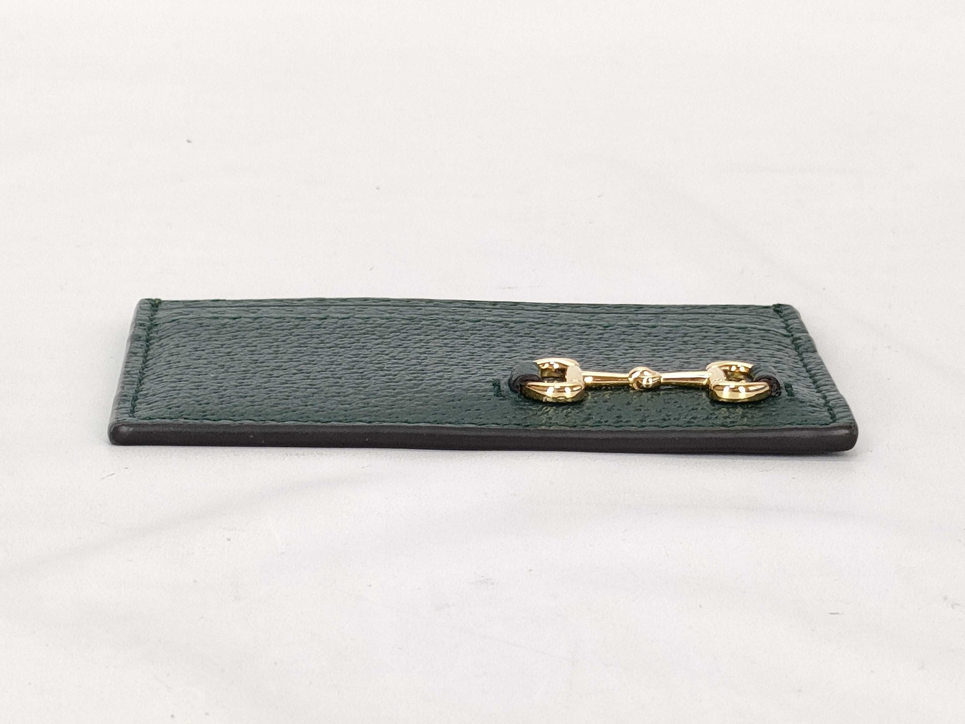 GUCCI Horsebit Leather Card Case 700469/0416 Green Card Case/Pass Case/Business Card Holder