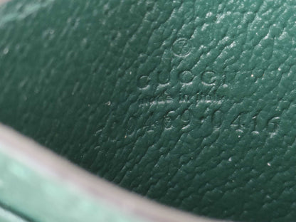 GUCCI Horsebit Leather Card Case 700469/0416 Green Card Case/Pass Case/Business Card Holder