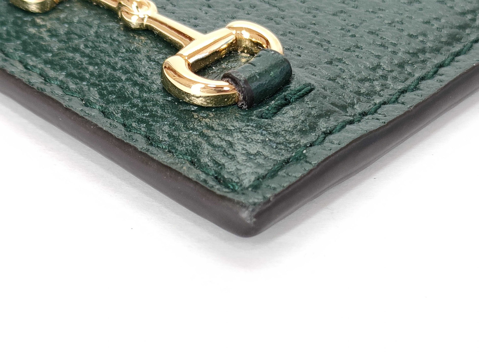 GUCCI Horsebit Leather Card Case 700469/0416 Green Card Case/Pass Case/Business Card Holder