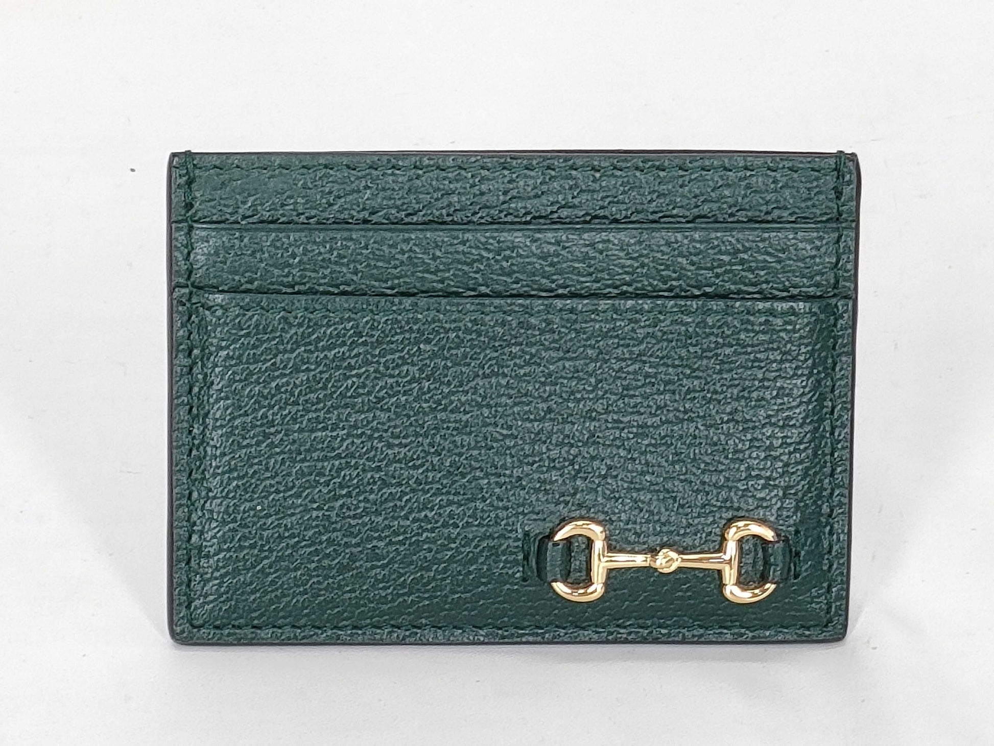 GUCCI Horsebit Leather Card Case 700469/0416 Green Card Case/Pass Case/Business Card Holder