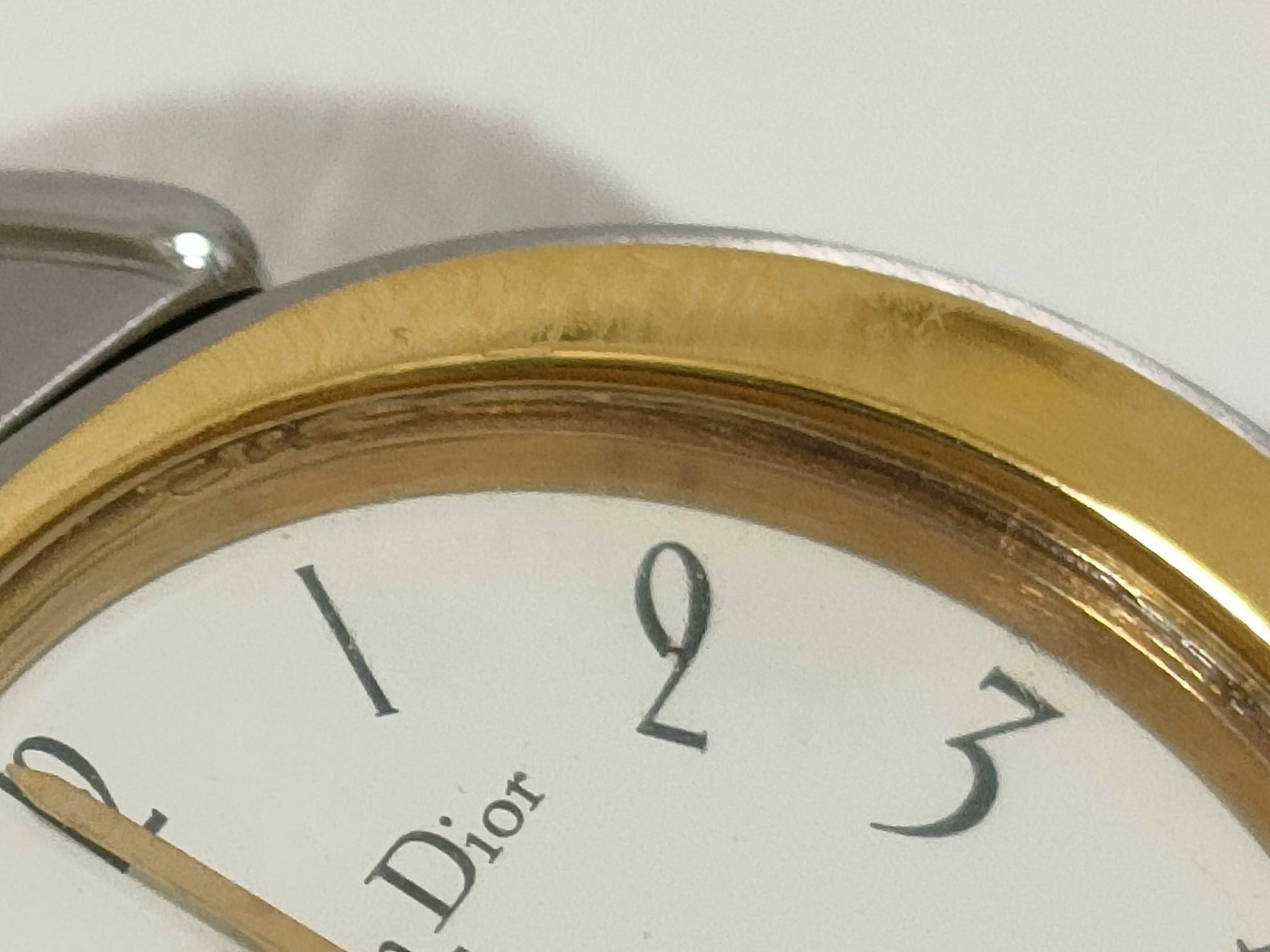 Dior Christian Dior D76-200 AX7998 SS/GP/QZ White Dial Women's Watch 