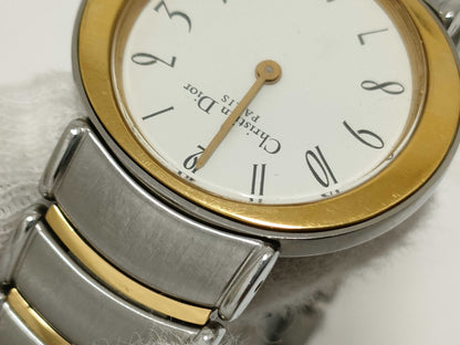 Dior Christian Dior D76-200 AX7998 SS/GP/QZ White Dial Women's Watch 