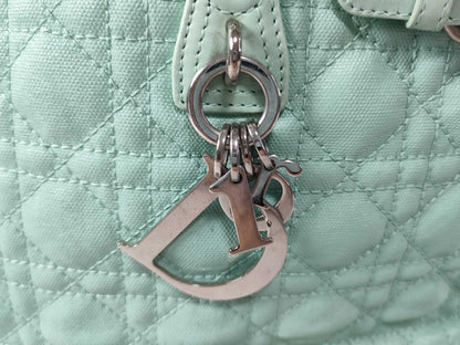 Dior Christian Dior Cannage Leather Handbag 01-BO-0172 Light Blue Tote Bag