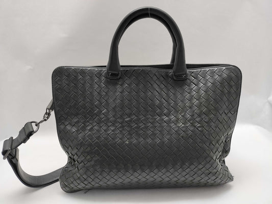 BOTTEGA VENETA Intrecciato Leather 2-Way Handbag B05350502V Gray Shoulder Bag