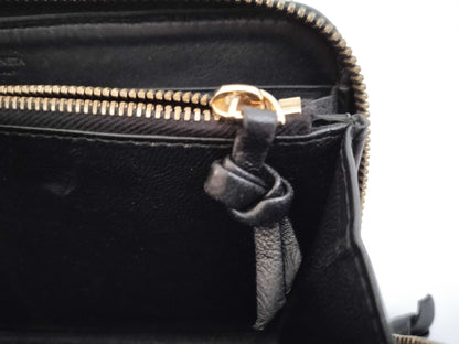 BOTTEGA VENETA Intrecciato Leather Long Wallet with Zip-Around Design, Black, 114076 V0013 1000