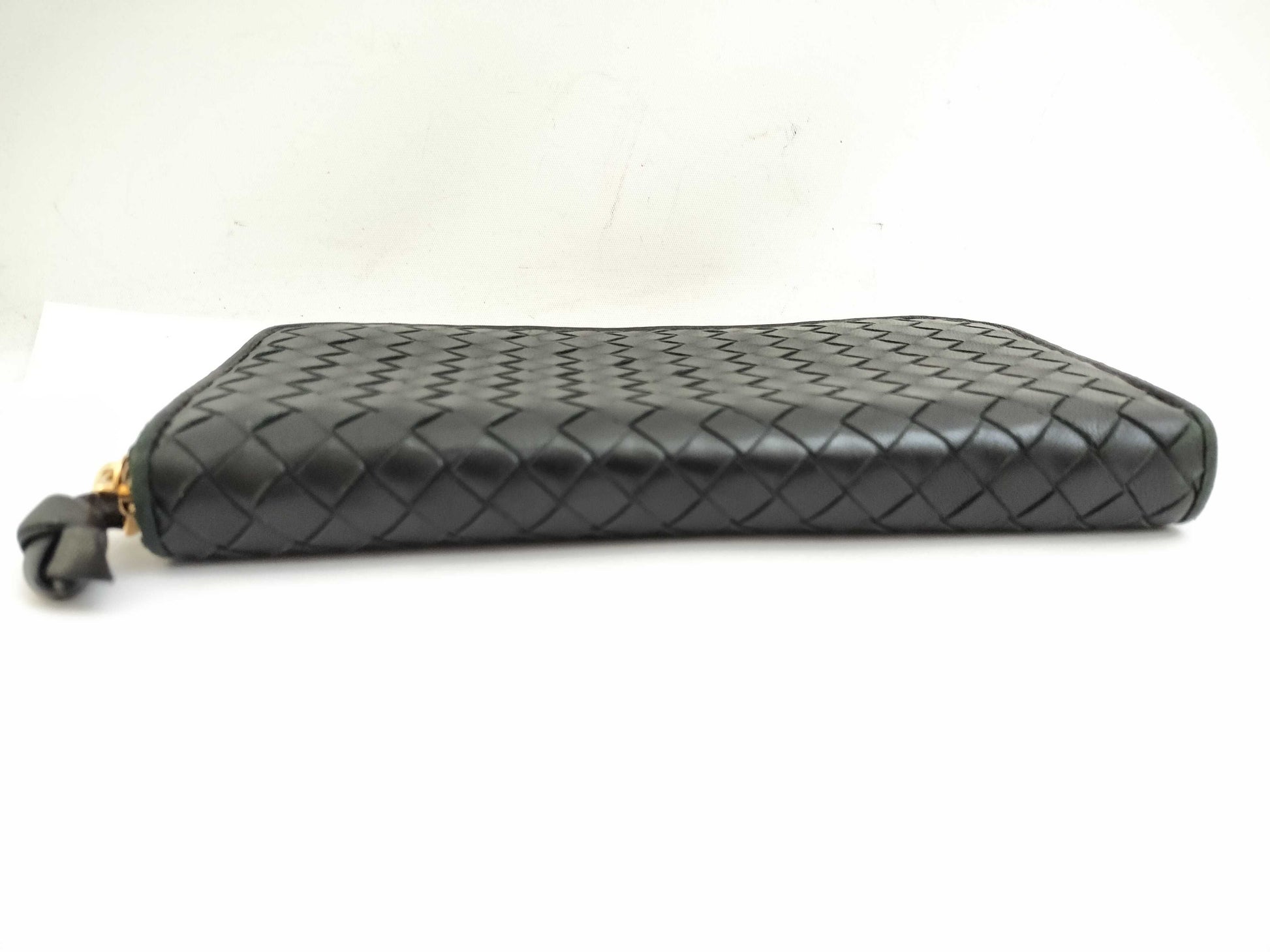 BOTTEGA VENETA Intrecciato Leather Long Wallet with Zip-Around Design, Black, 114076 V0013 1000