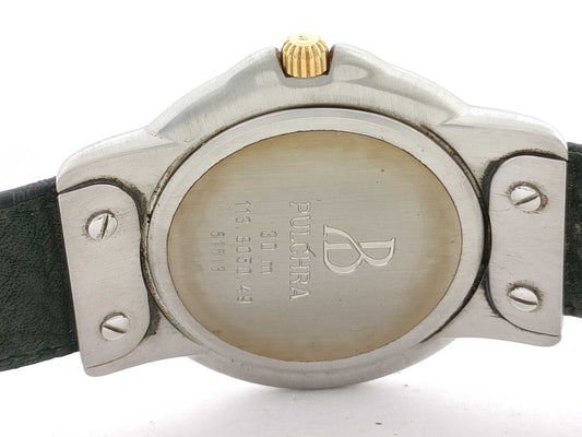 Bertolucci Model Number 113.8050.49 Serial Number 51513 GP/SS/Leather/QZ White Dial Non-Working/No Operational Guarantee Men's Watch