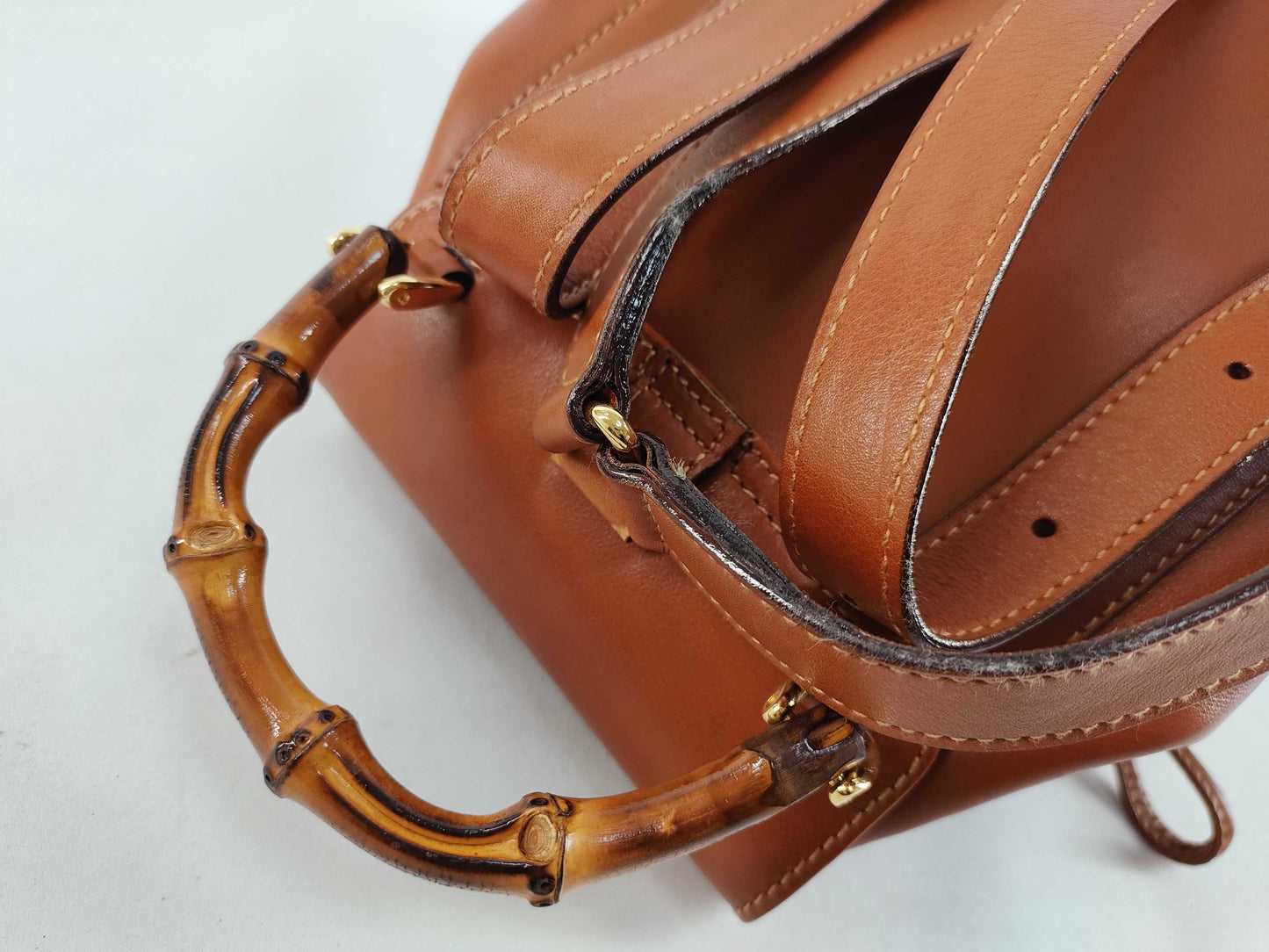 GUCCI Bamboo Leather Backpack 003・2058・0030 Brown Backpack