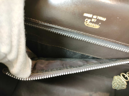 GUCCI Old Gucci Leather Handbag Brown