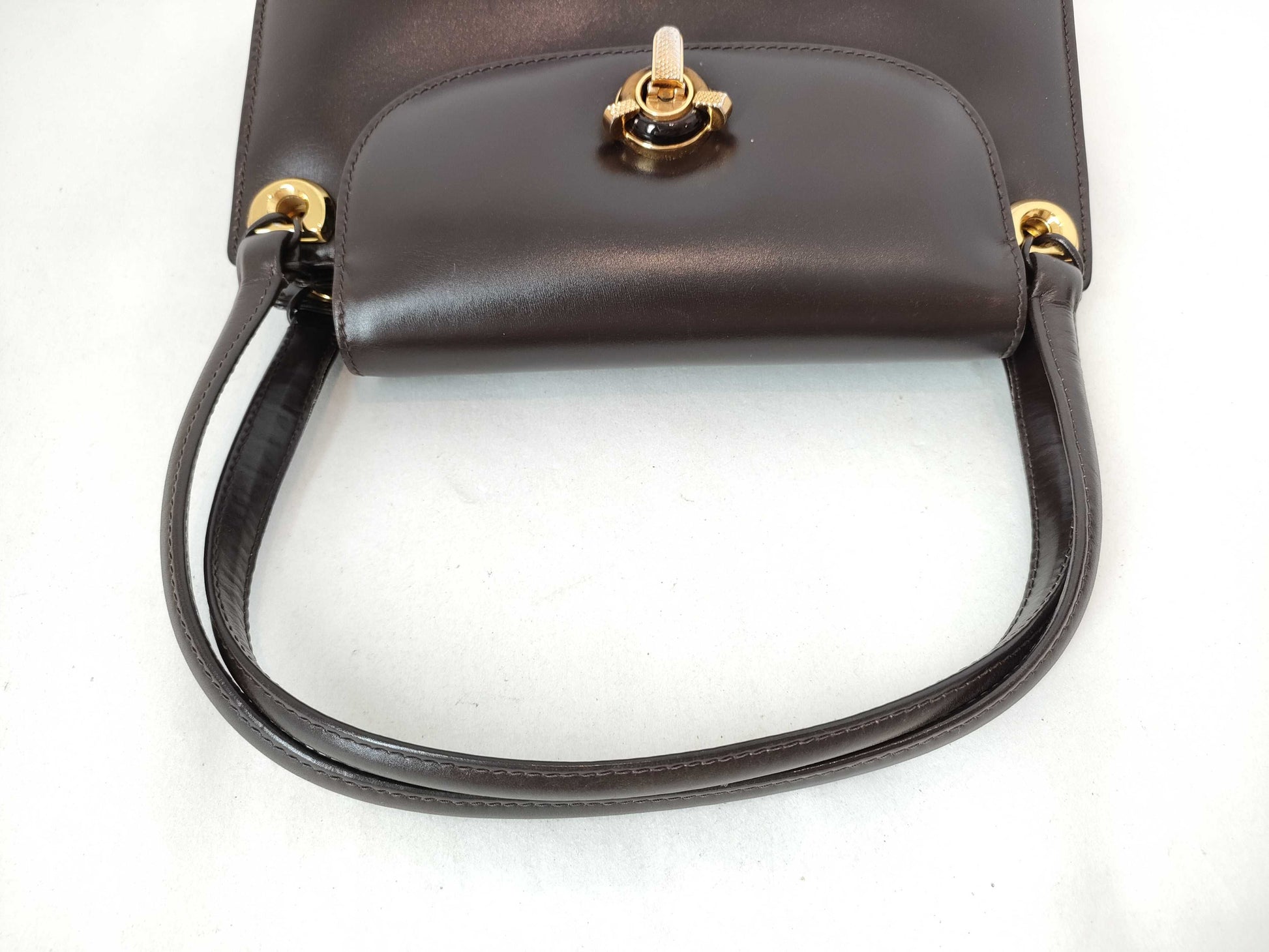 GUCCI Old Gucci Leather Handbag Brown