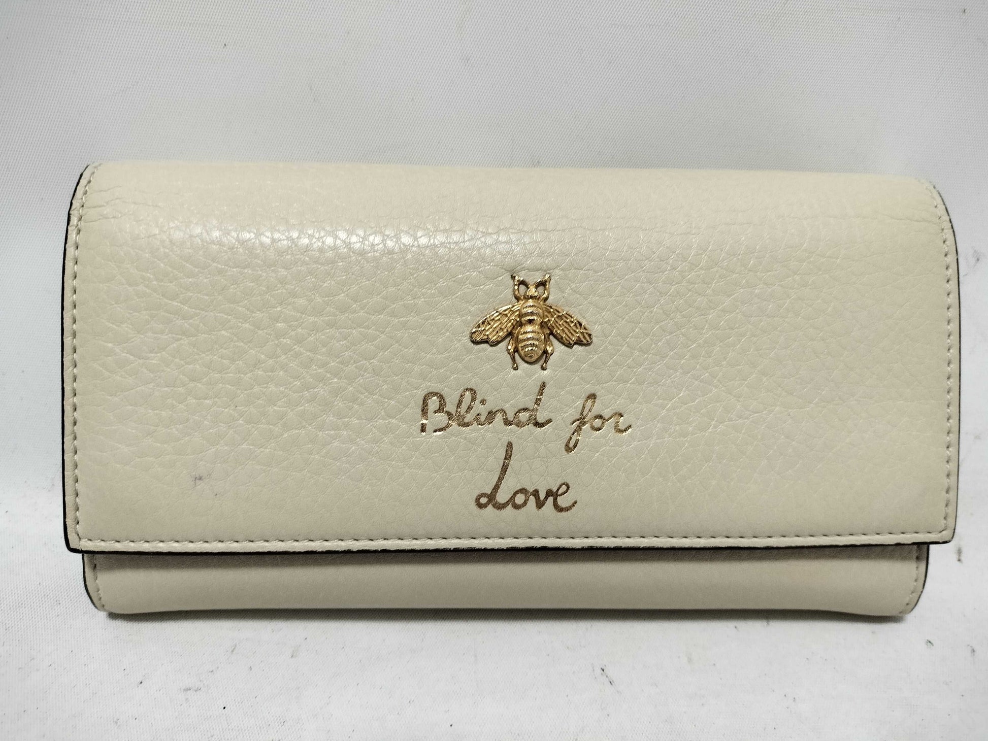 GUCCI Leather Bi-fold Long Wallet 454070・1147 Ivory Wallet
