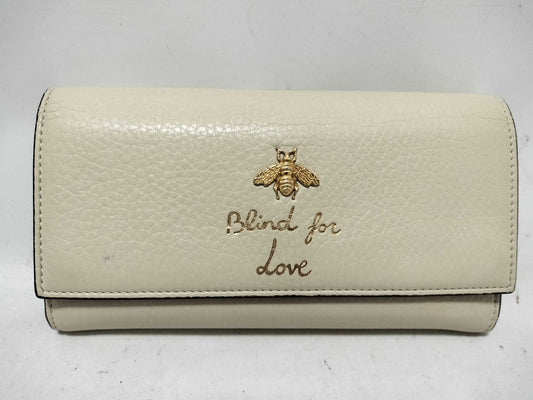 GUCCI Leather Bi-fold Long Wallet 454070・1147 Ivory Wallet