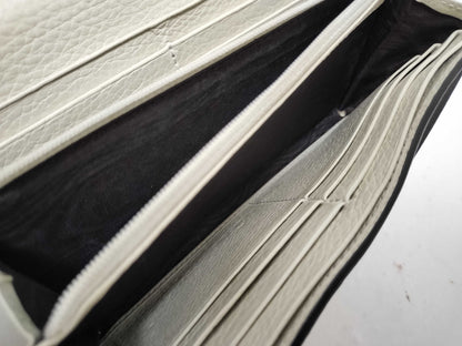 GUCCI Leather Bi-fold Long Wallet 454070・1147 Ivory Wallet