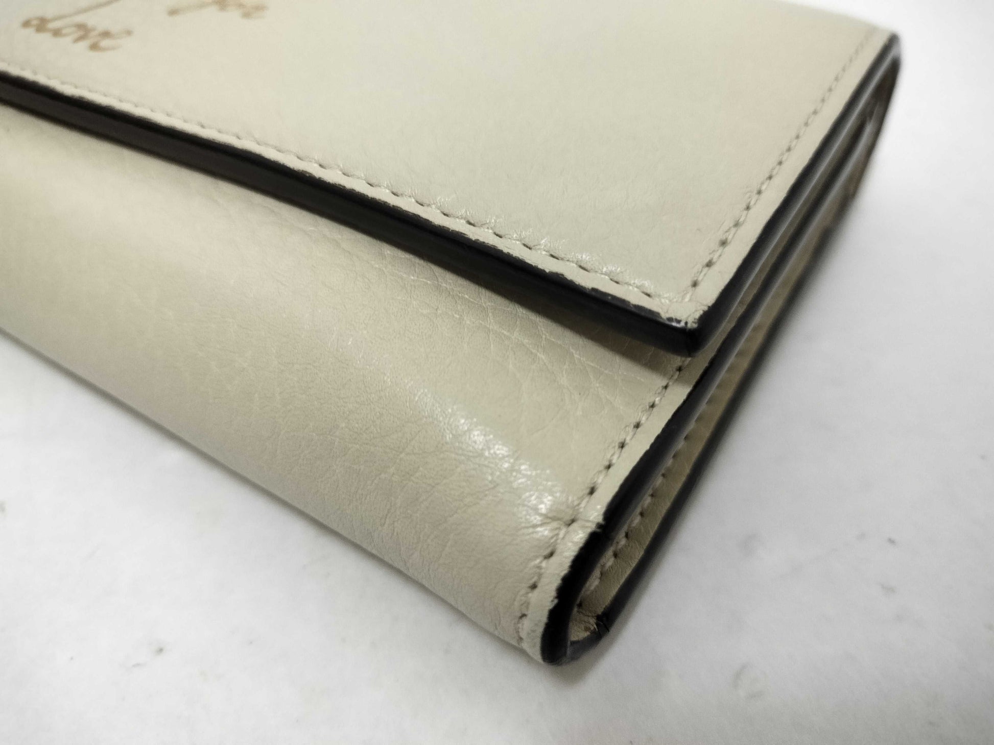 GUCCI Leather Bi-fold Long Wallet 454070・1147 Ivory Wallet