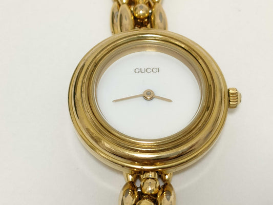 GUCCI 11/12.2 0369465 GP/QZ White Dial Women's Watch 