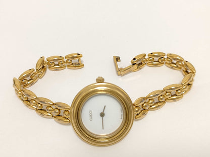 GUCCI 11/12.2 0369465 GP/QZ White Dial Women's Watch 