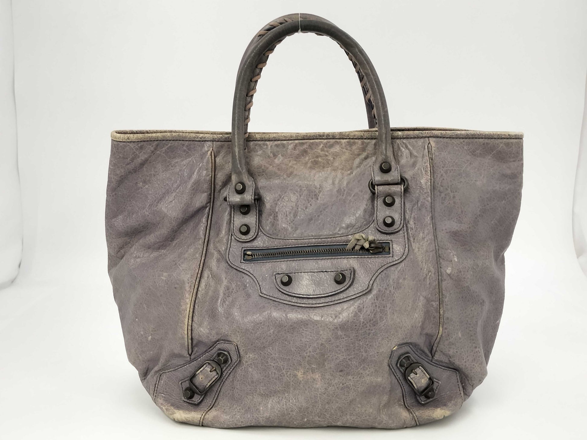 BALENCIAGA Leather Handbag 228750・4145 K・1669 Purple Handbag