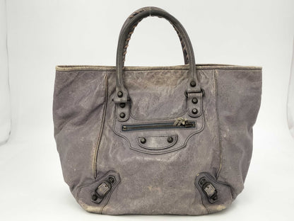 BALENCIAGA Leather Handbag 228750・4145 K・1669 Purple Handbag