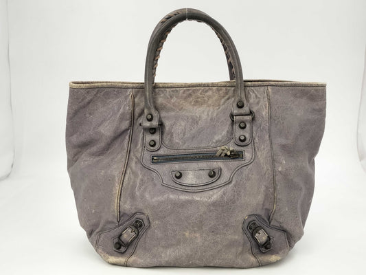 BALENCIAGA Leather Handbag 228750・4145 K・1669 Purple Handbag