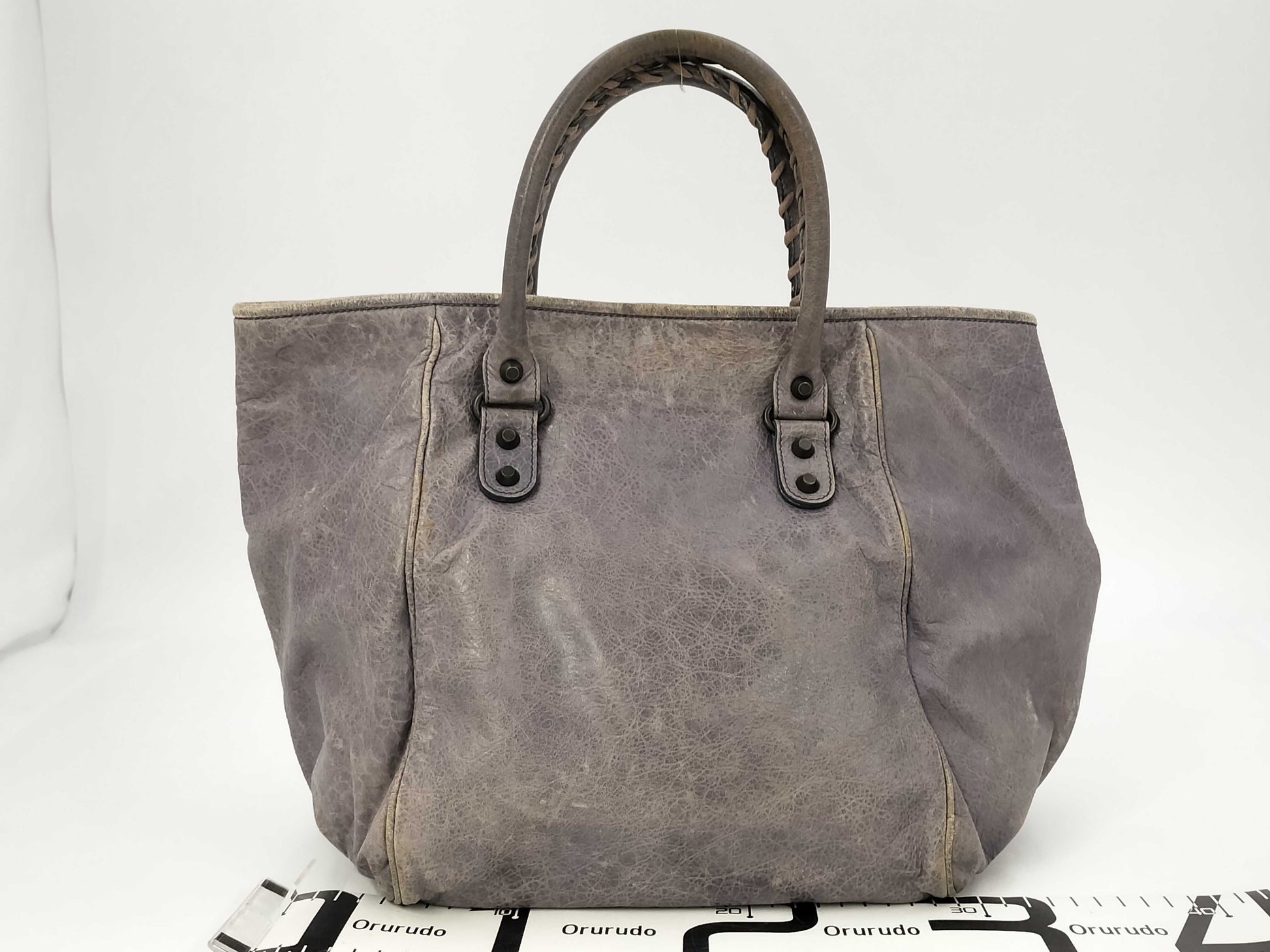 BALENCIAGA Leather Handbag 228750・4145 K・1669 Purple Handbag