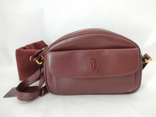 Cartier Must Cartier Leather Shoulder Bag Bordeaux Shoulder Bag