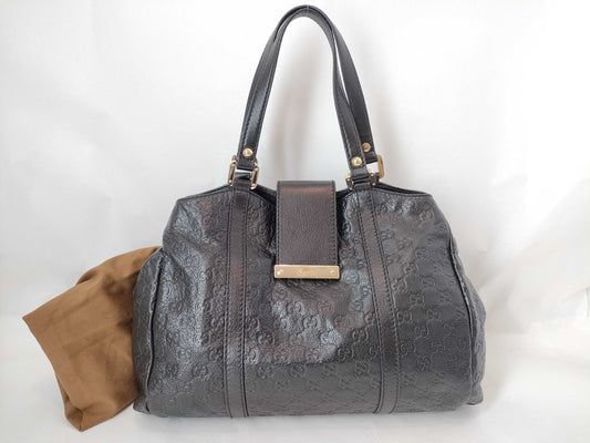 GUCCI Guccissima Tote Bag 211935 213048 Black Tote Bag