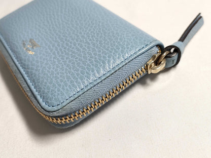 GUCCI Leather Card Case 368877/203887 Light Blue Card Case/Pass Case/Business Card Holder
