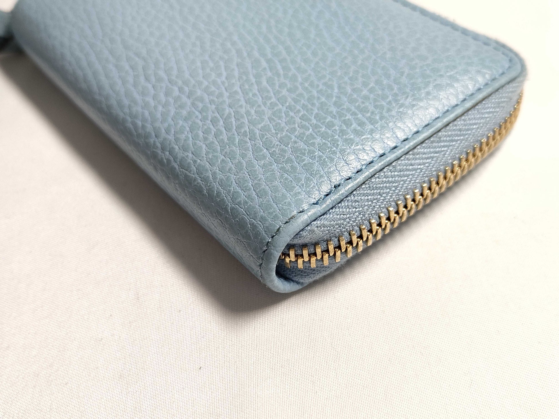 GUCCI Leather Card Case 368877/203887 Light Blue Card Case/Pass Case/Business Card Holder
