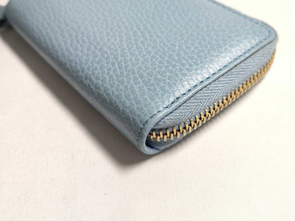 GUCCI Leather Card Case 368877/203887 Light Blue Card Case/Pass Case/Business Card Holder