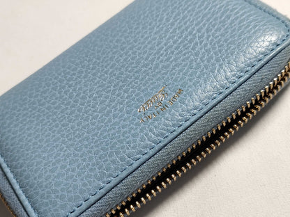 GUCCI Leather Card Case 368877/203887 Light Blue Card Case/Pass Case/Business Card Holder