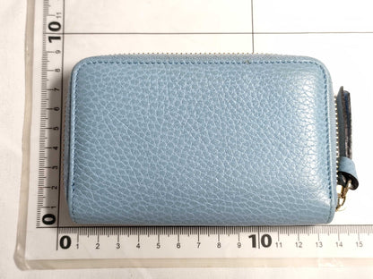 GUCCI Leather Card Case 368877/203887 Light Blue Card Case/Pass Case/Business Card Holder