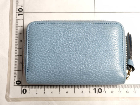 GUCCI Leather Card Case 368877/203887 Light Blue Card Case/Pass Case/Business Card Holder