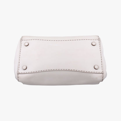 PRADA City Twin Pocket Satchel White Leather BN2857208 31/Z Handbag