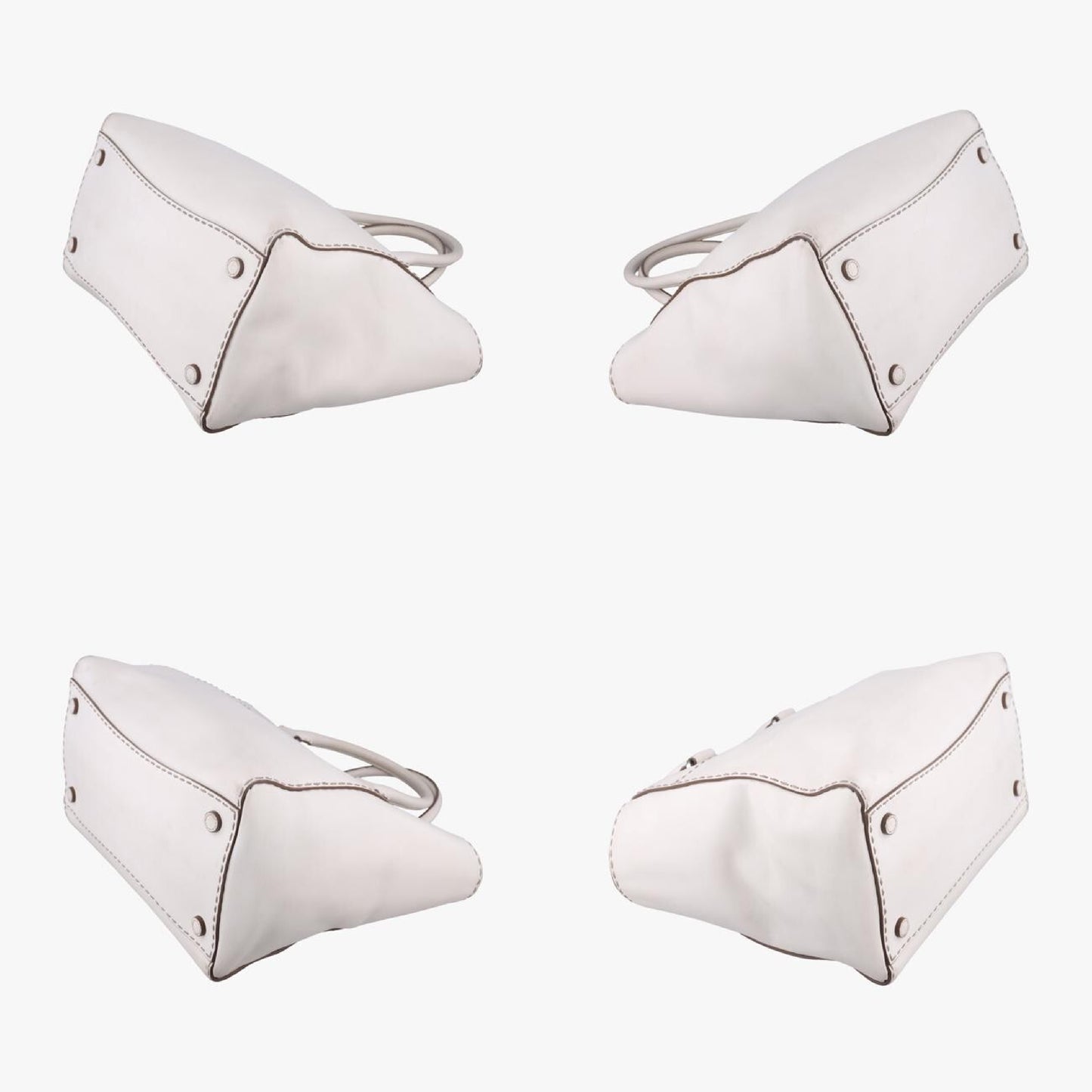 PRADA City Twin Pocket Satchel White Leather BN2857208 31/Z Handbag