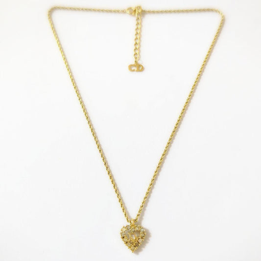 Dior CD Logo Heart Gold Vintage Necklace