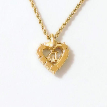 Dior CD Logo Heart Gold Vintage Necklace