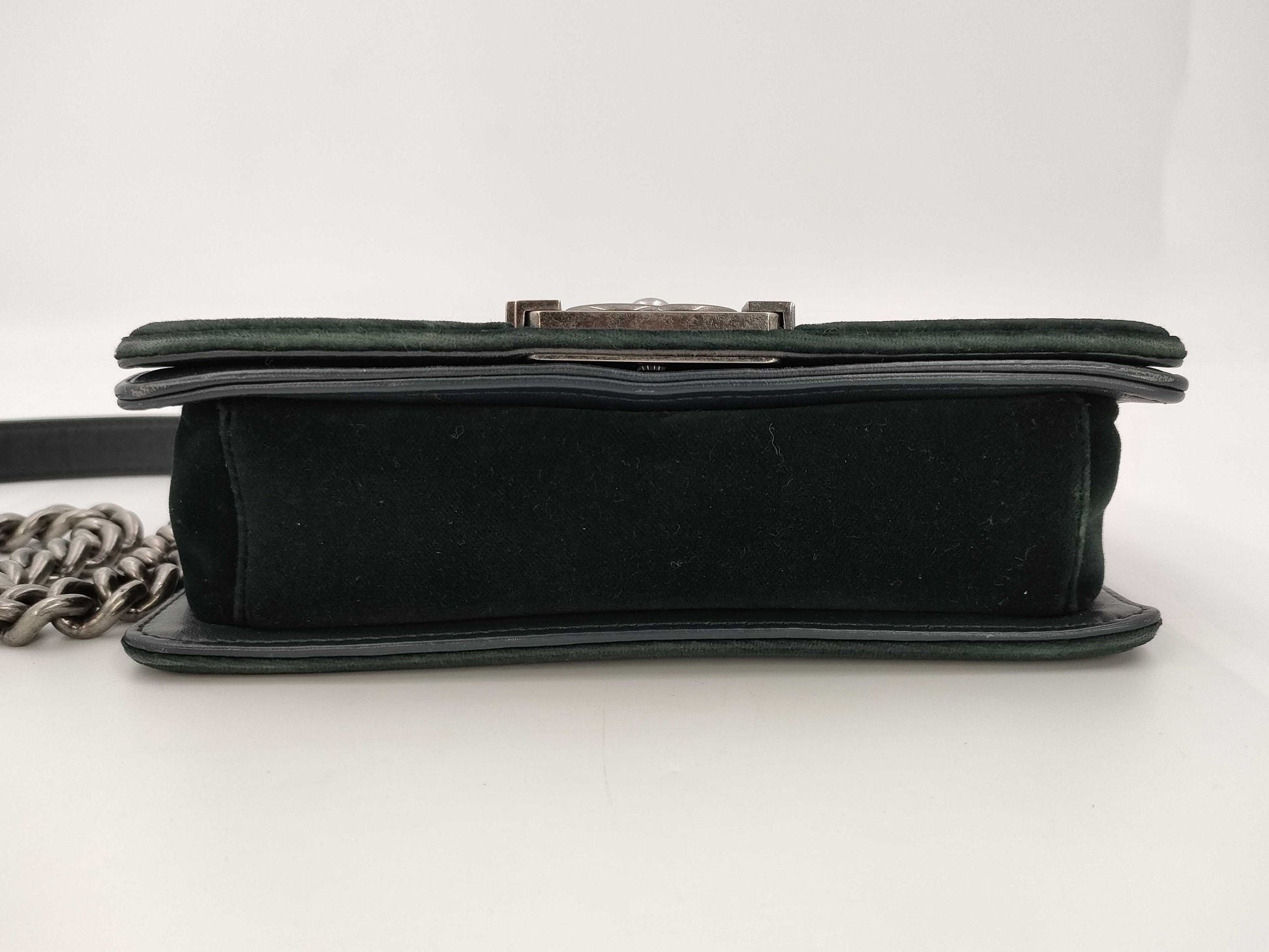 CHANEL Boy Chanel 20 Velour Shoulder Bag